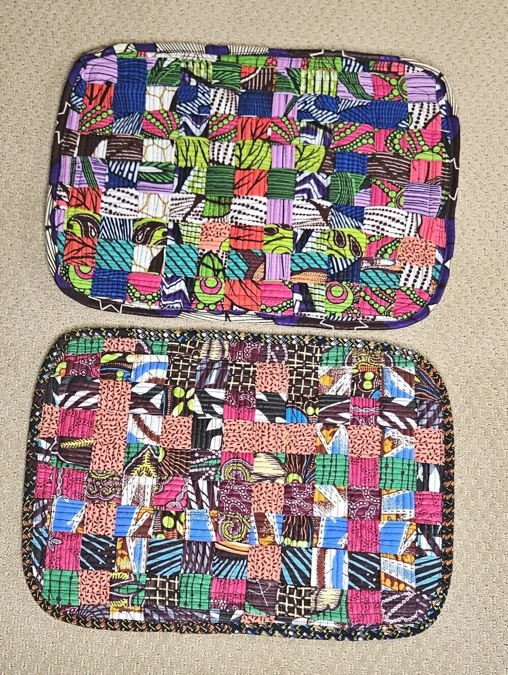 quilted placemats set of 4 handmade in Liberia West Africa